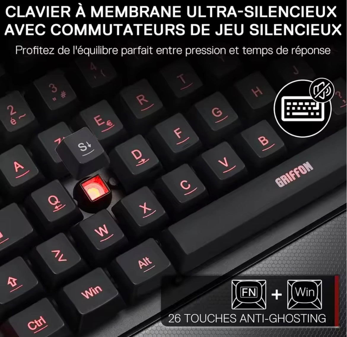 Clavier gamer Redragon K505 - Azerty.